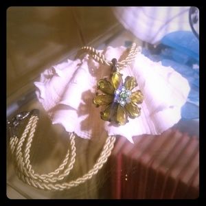 Vintage green glass necklace